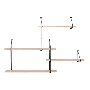 Wandrek Harlem 4 planken in naturel hout 4291085 recht voor aanzicht