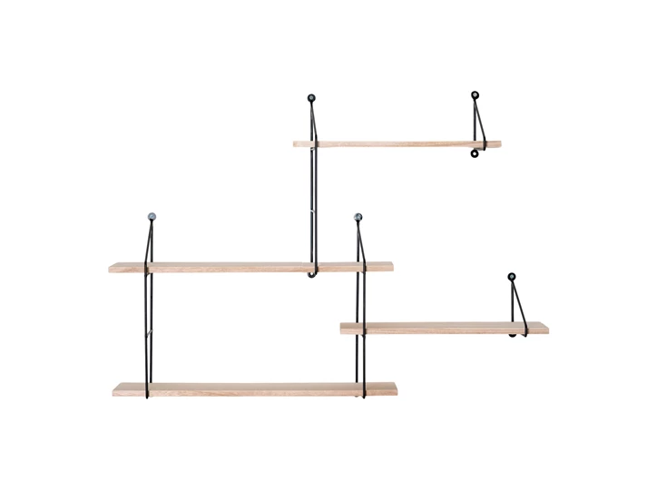 Wandrek Harlem 4 planken in naturel hout 4291085 recht voor aanzicht