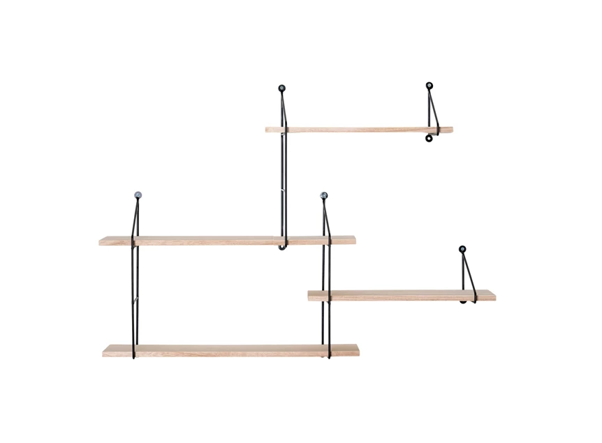 Wandrek Harlem 4 planken in naturel hout 4291085 recht voor aanzicht