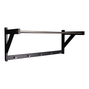 Hoedenplank Padova in metaal/zwart hout 4291090 schuin zijaanzicht
