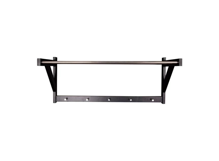 Hoedenplank Padova in metaal/zwart hout 4291090 recht vooraanzicht