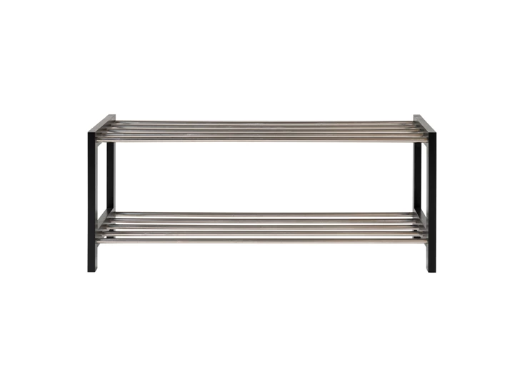 Schoenenrek Padova in metaal/zwart hout 4291095 recht vooraanzicht