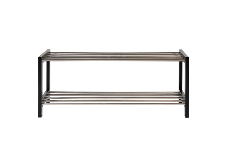 Schoenenrek Padova in metaal/zwart hout 4291095 recht vooraanzicht