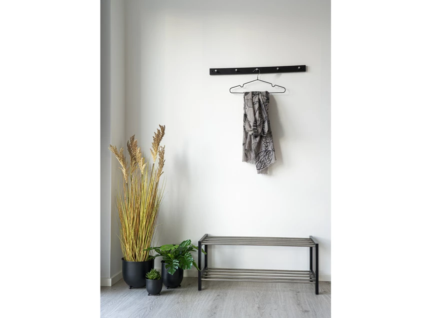 Schoenenrek Padova in metaal/zwart hout 4291095 sfeerbeeld