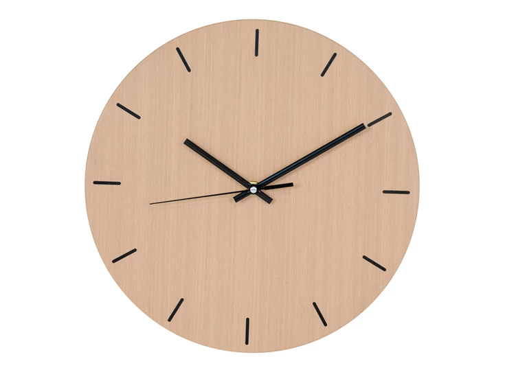 Wandklok Asti metaal/hout naturel Ø30cm - 4361100