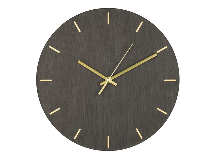 Wandklok Asti metaal/hout grijs Ø30cm - 4361105