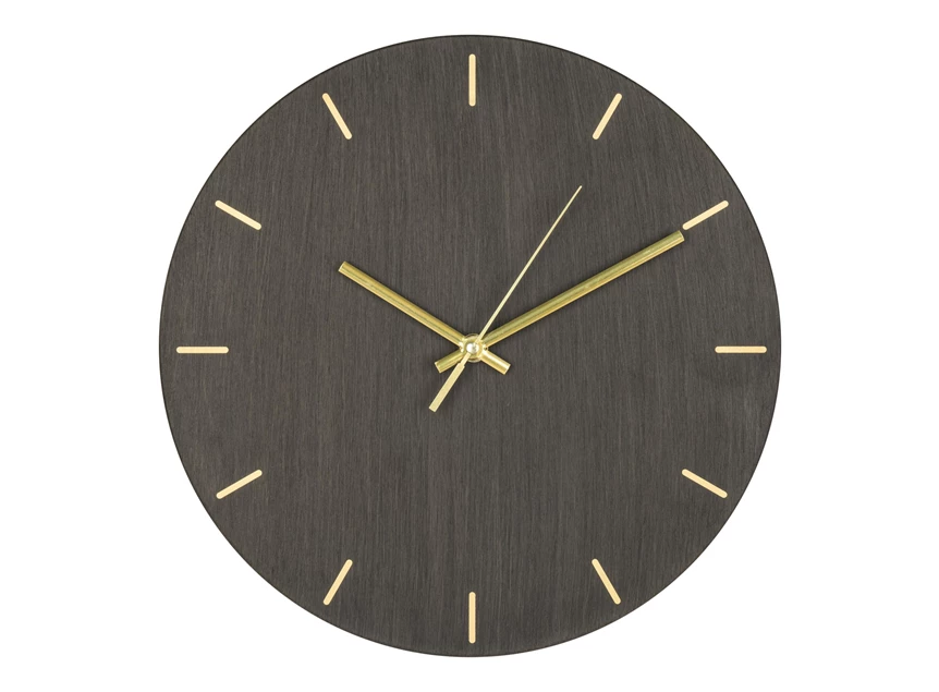 Wandklok Asti metaal/hout grijs Ø30cm - 4361105