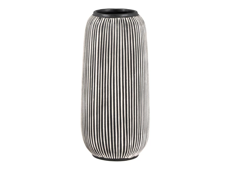 Vaas keramiek zwart wit gestreept 4441761