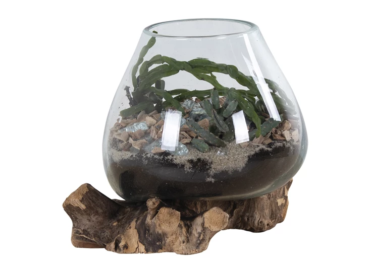 Waterdrop teak natuur 4501051 vaas uniek San Marino