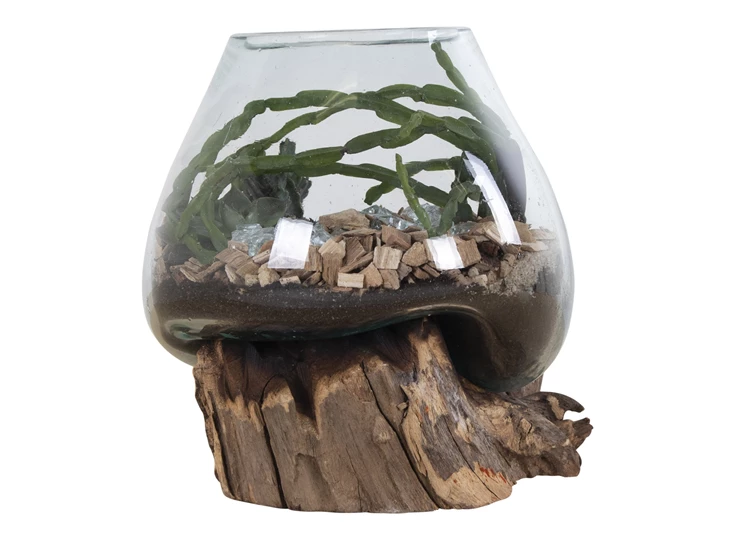 Waterdrop San Marino natuur 4501051 vaas uniek teak