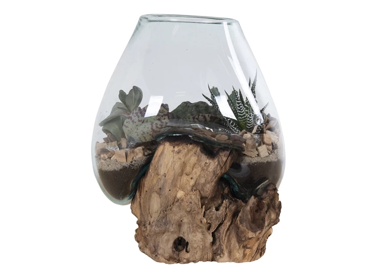 Waterdrop San Marino teak natuur vaas uniek 4501051