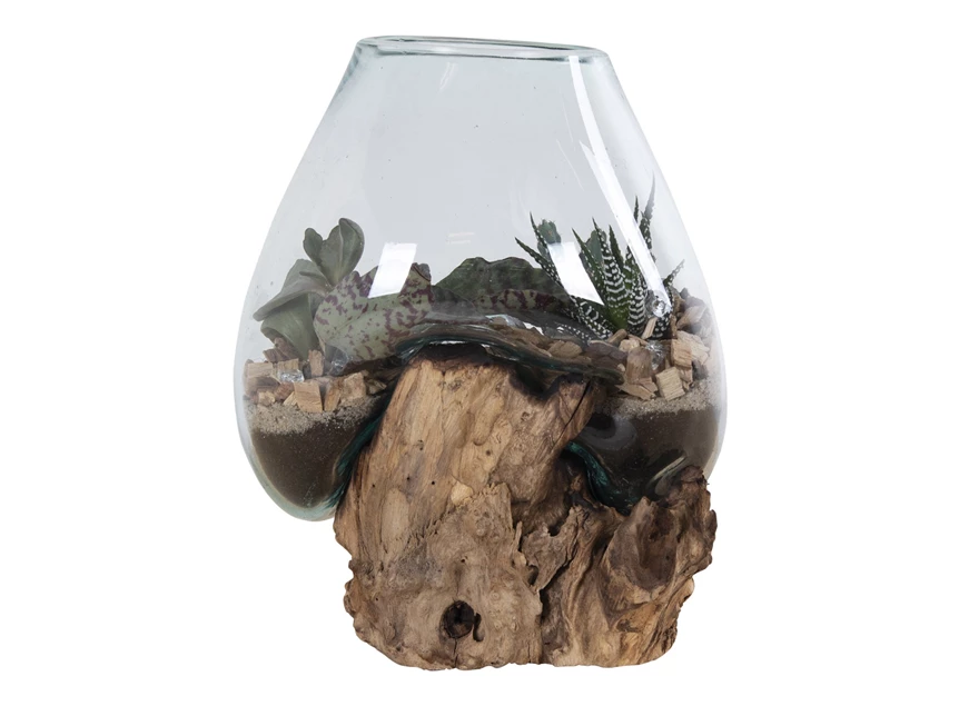 Waterdrop San Marino teak natuur vaas uniek 4501051