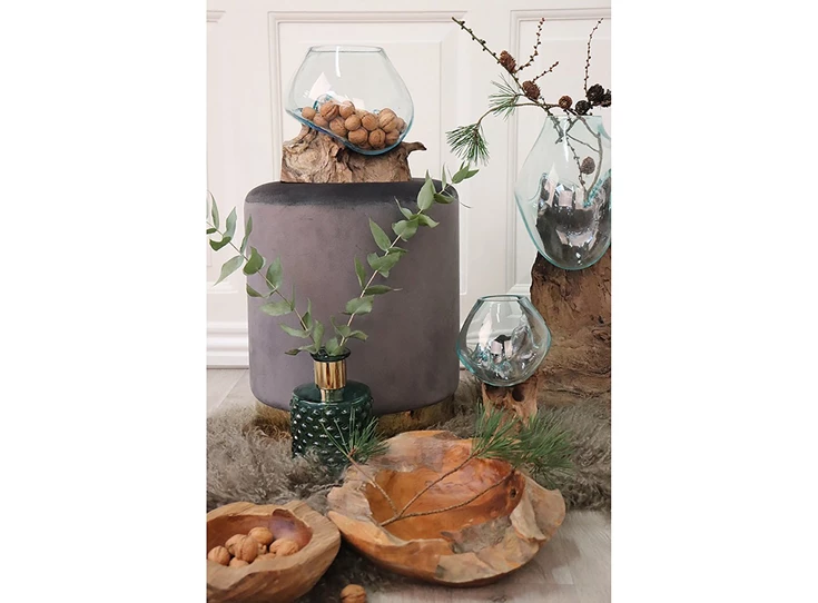 Waterdrop San Marino teak natuur 4501051 vaas uniek sfeerbeeld