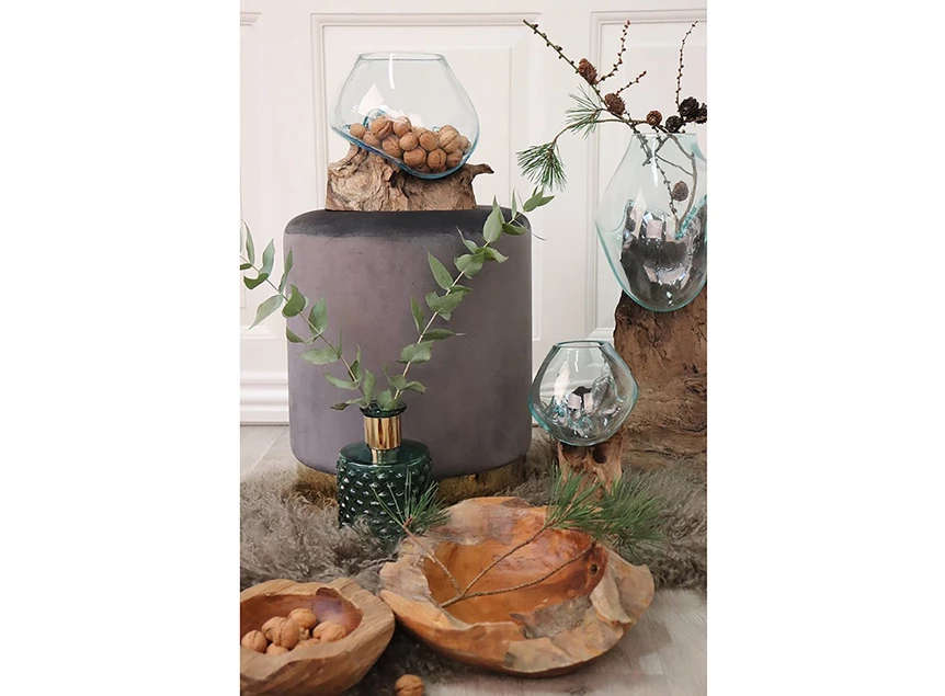 Waterdrop San Marino teak natuur 4501051 vaas uniek sfeerbeeld