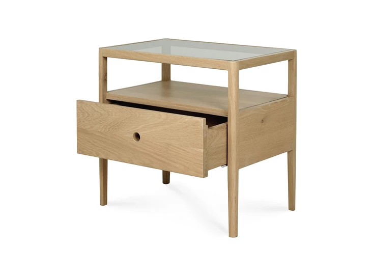 Lade Oak Spindle Bedside Table 51235 Ethnicraft