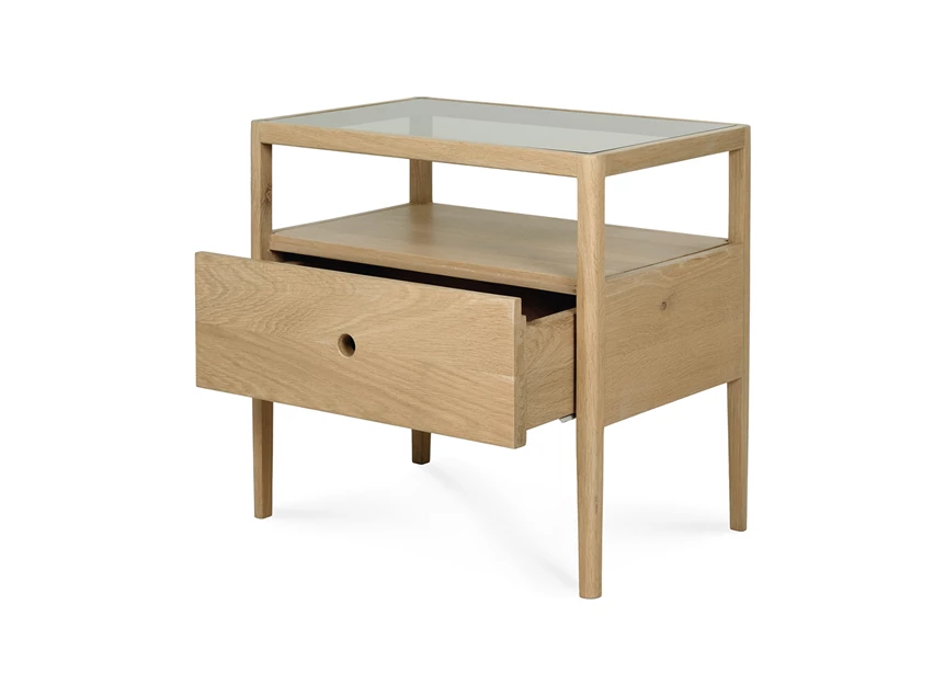 Lade Oak Spindle Bedside Table 51235 Ethnicraft