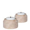 Theelichthouder travertine natural 4561049 met kaars