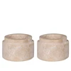 Theelichthouder travertine natural 4561049 naast elkaar zonder kaars