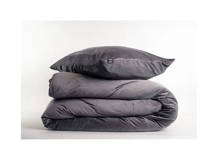 Velvet dbo- antraciet- 140*200- 1p- geplooid