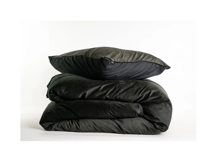 Velvet dbo- zwart- 200*200- 2p- opgeplooid