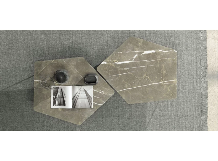 Bovenkant Salontafel Chocolat T108F54 Imperial Grey Natuzzi Italia