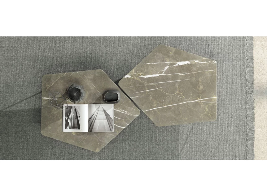 Bovenkant Salontafel Chocolat T108F54 Imperial Grey Natuzzi Italia