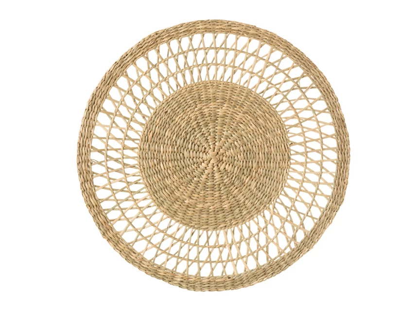 Zeegras onderlegger- rond- naturel