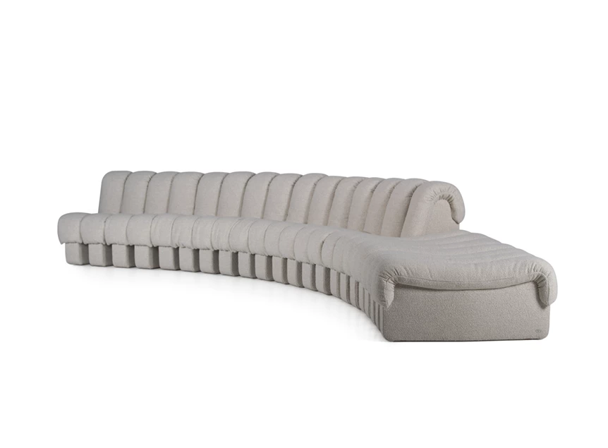 Verstelbare salon Snake DS-600 stof greige De Sede