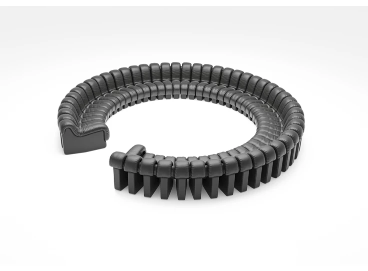 Ronde opstelling Verstelbare salon Snake DS-600 leder zwart De Sede