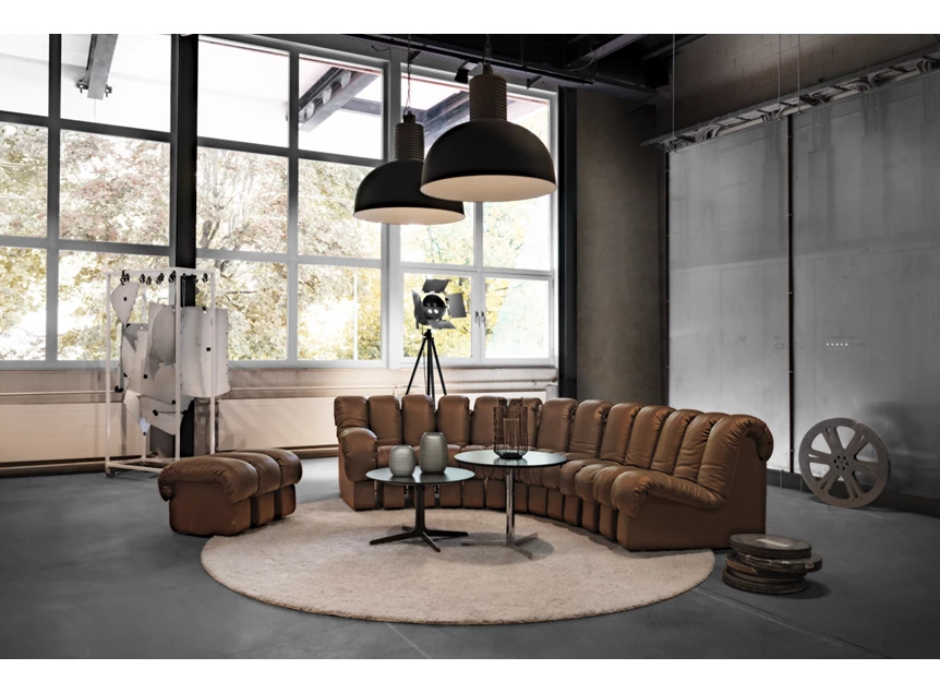 Kleine opstelling Verstelbare salon Snake DS-600 leder cognac De Sede