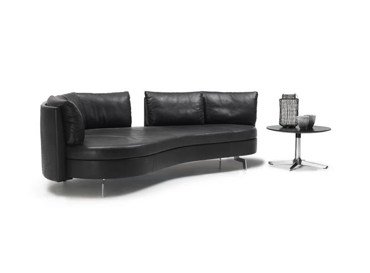 Rug recht Verstelbare rugleuningen Zetel canapé 3-zit Island DS-167 leder zwart De Sede