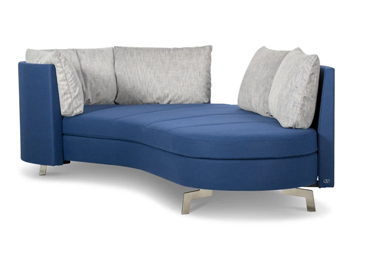 Zijkant Zetel canapé 3-zit Island DS-167 combinatie stof blauw grijs De Sede