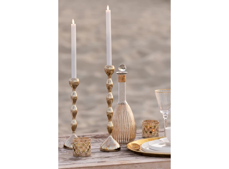 Doos 2 lange kaarsen- led- creme- large- sfeerbeeld