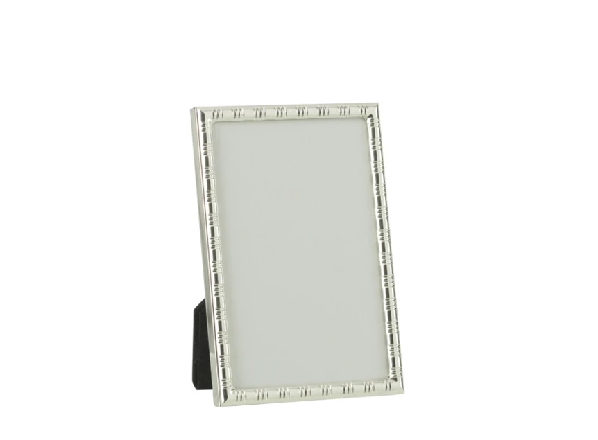 Afgeronde fotokader lijnen- 15x20- metaal- zilver- large
