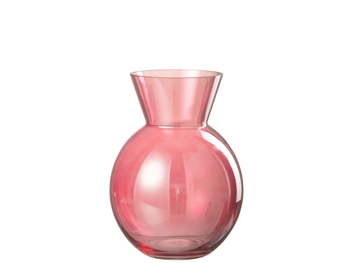 Bolle vaas- glas- rood- large