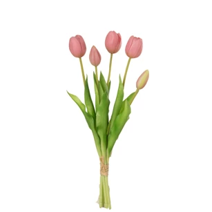 Boeket tulpen- 5stuks- pu- roze- medium