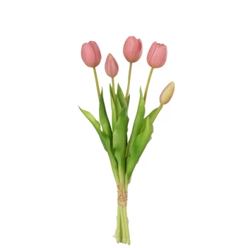 Boeket tulpen- 5stuks- pu- roze- medium