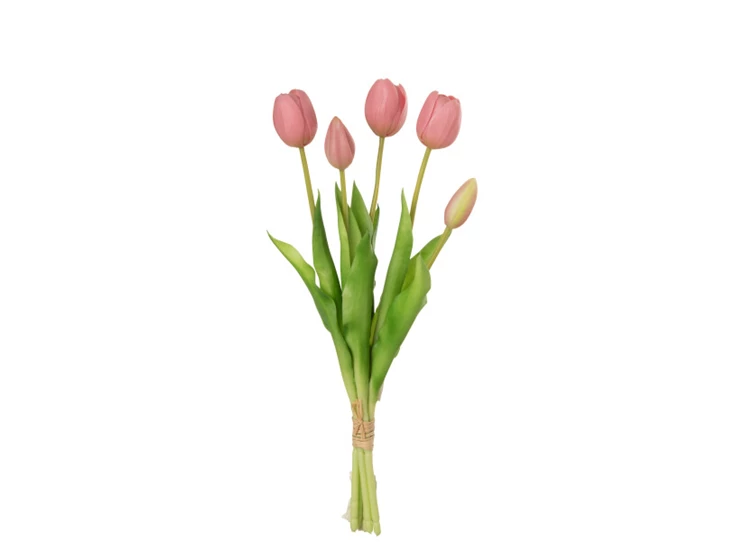 Boeket tulpen- 5stuks- pu- roze- medium