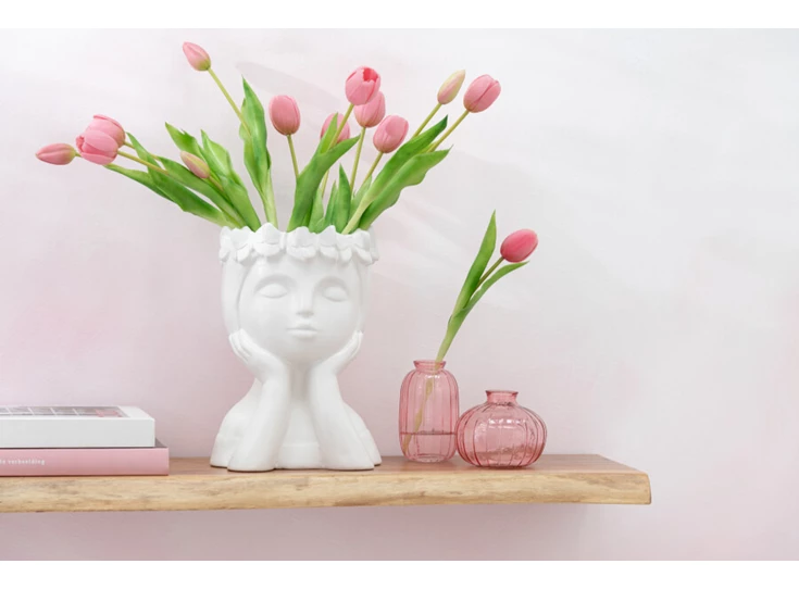 Boeket tulpen- 5stuks- pu- roze- medium- sfeerbeeld