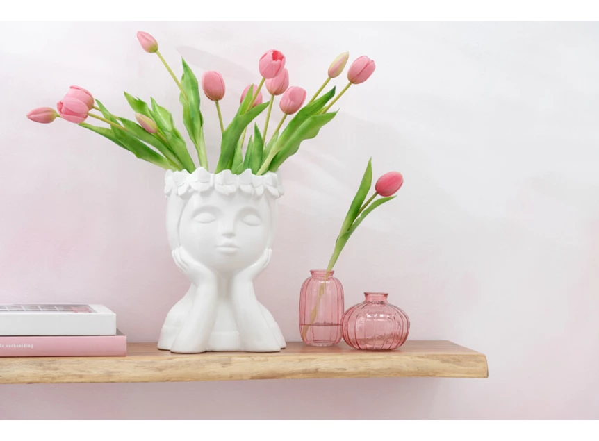 Boeket tulpen- 5stuks- pu- roze- medium- sfeerbeeld