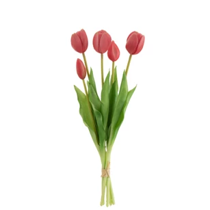 Boeket tulpen- 5stuks- pu- fel roze- medium