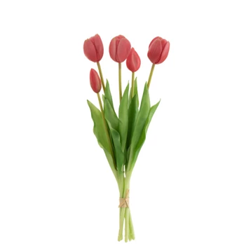 Boeket tulpen- 5stuks- pu- fel roze- medium