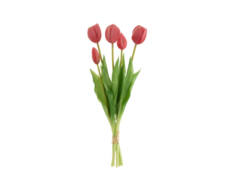 Boeket tulpen- 5stuks- pu- fel roze- medium