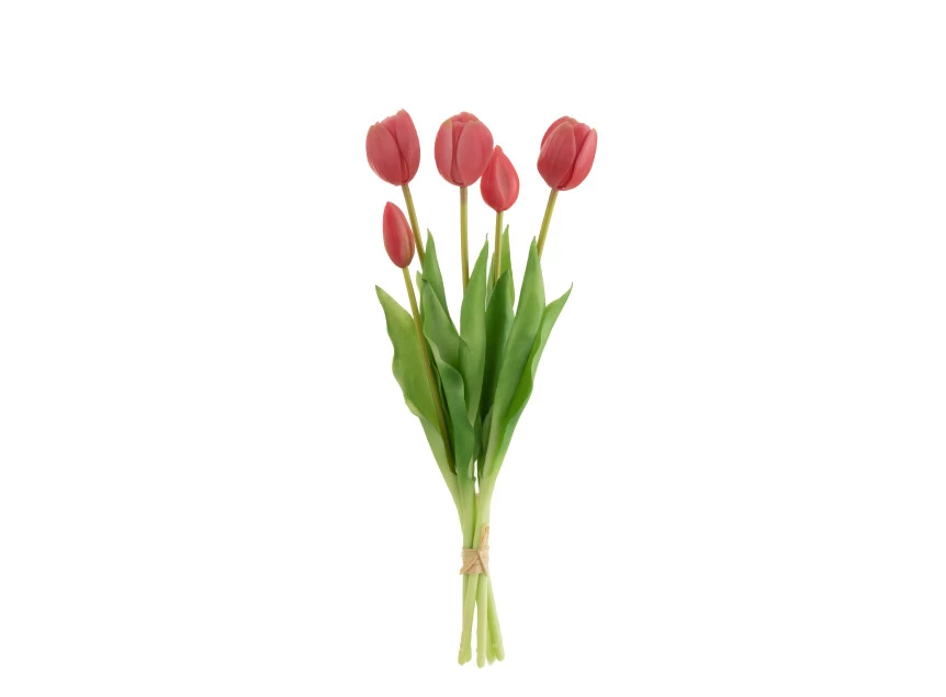 Boeket tulpen- 5stuks- pu- fel roze- medium