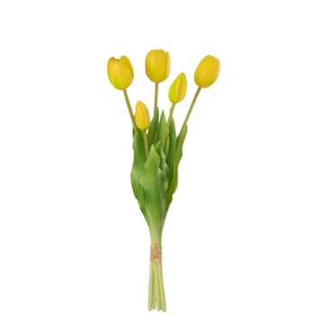 Boeket tulpen- 5stuks- pu- geel- medium