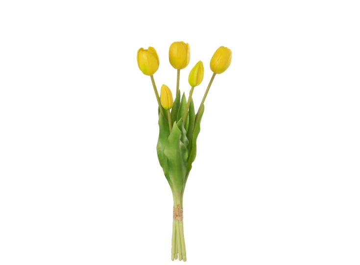 Boeket tulpen- 5stuks- pu- geel- medium