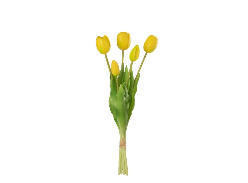 Boeket tulpen- 5stuks- pu- geel- medium