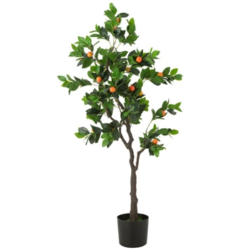 Kumquat in pot- plastiek- groen/oranje- large