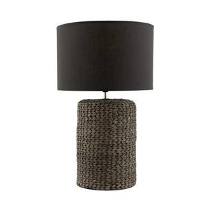 Lamp- voet+kap- dik vlecht- beton/katoen- wit- large- (42X42X70cm)- 1535