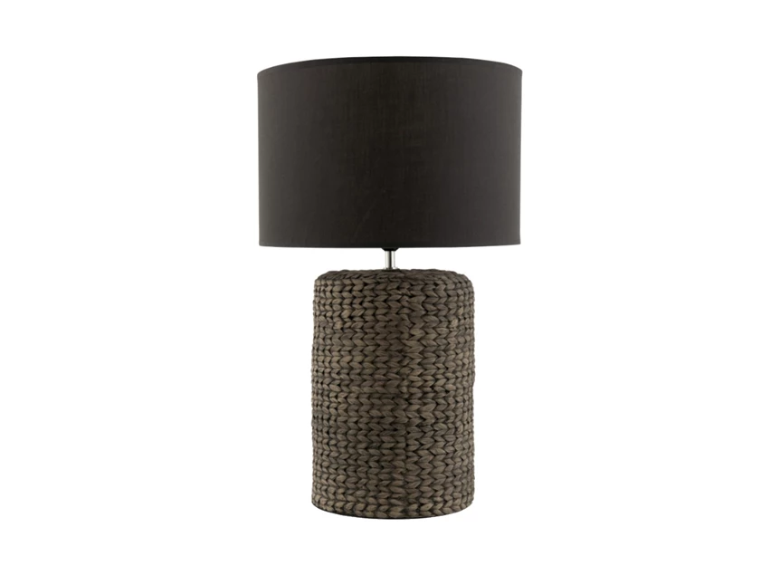 Lamp- voet+kap- dik vlecht- beton/katoen- wit- large- (42X42X70cm)- 1535